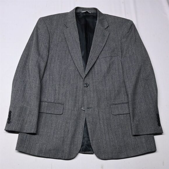 Joseph‎ & Feiss 44R Gray Herringbone Lambswool Tweed Blazer Jacket Sport Coat